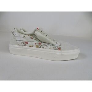 Vans Old Skool Womens 5 Shoes Floral Sk8 Low Sneaker Canvas Casual Beige
